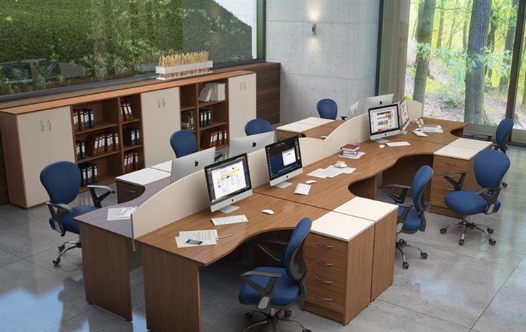 Набор мебели в офис IMAGO три стола, 2 шкафа, стеллаж, тумба в Чебоксарах - изображение 4